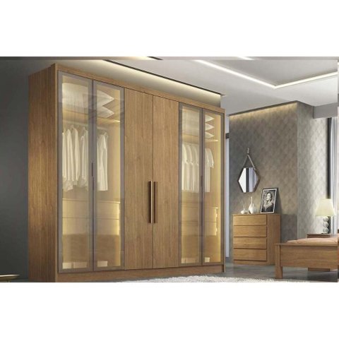 Guarda Roupa Casal Linea 6 Portas 4GAVS Cumaru N. Horizonte