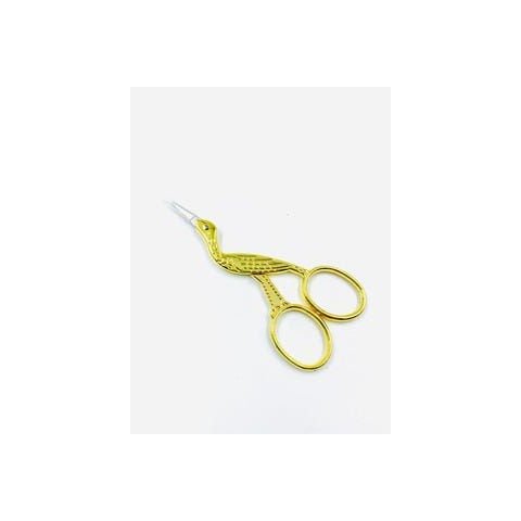 Tesoura Pássaro Dourado Bordar Profissional Dourada