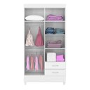Ver imagem 6 de Cômoda London e Guarda Roupa Solteiro Astro Branco Flex - Demóbile