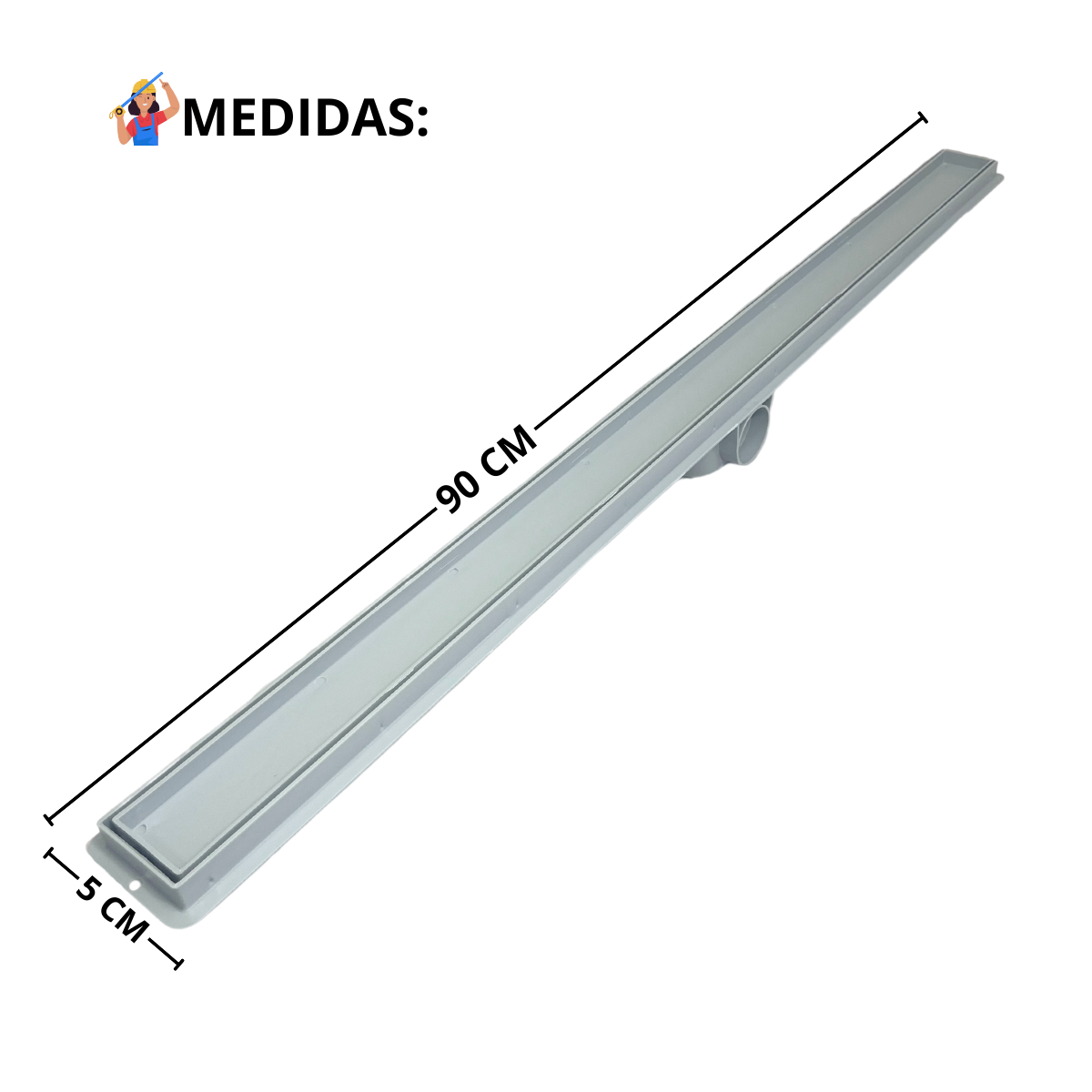 Ralo de Banheiro 5x90 Plástico Branco Cola Piso Porcelanato Coletor Cinza Sifonável - 4