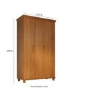 Ver imagem 4 de Guarda-Roupa Ibiza 3 Portas Madeira Maciça Marrom/Mogno Mel