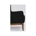 Ver imagem 7 de Poltrona Decorativa Realeza Base Madeira Linho Preto - Larbelle