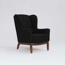 Ver imagem 6 de Poltrona Decorativa Realeza Base Madeira Linho Preto - Larbelle