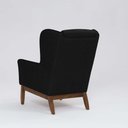 Ver mais imagens de Poltrona Decorativa Realeza Base Madeira Linho Preto - Larbelle