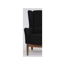 Ver imagem 4 de Poltrona Decorativa Realeza Base Madeira Linho Preto - Larbelle