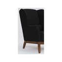 Ver imagem 3 de Poltrona Decorativa Realeza Base Madeira Linho Preto - Larbelle