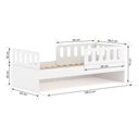 Ver imagem 3 de Cama Solteiro Mdf Branco com 02 Grades e Cabeceira Anatômica Mobilistore