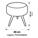 Ver imagem 2 de Puff Decorativo Redondo com Pés de Madeira Palito Tecido Suede Vermelho - Maitê Moda Casa