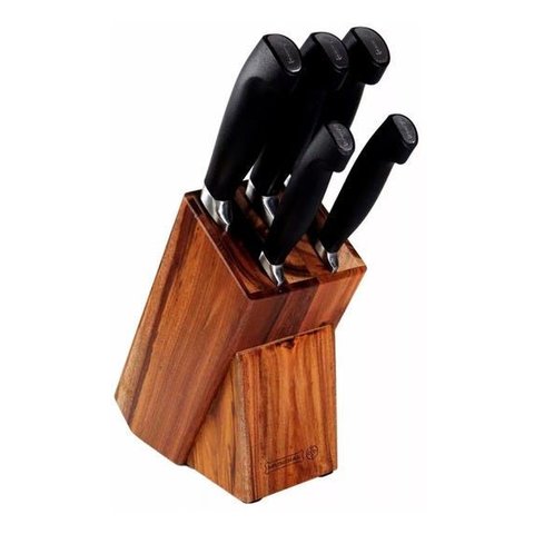 Conjunto 5 Facas Cepo Elegance Mundial