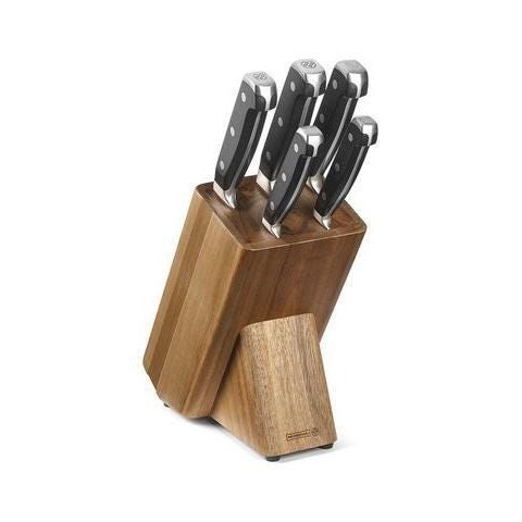 Conjunto Cepo Kit de Facas Cozinha Chef Kitchen 5 Peças Mundial