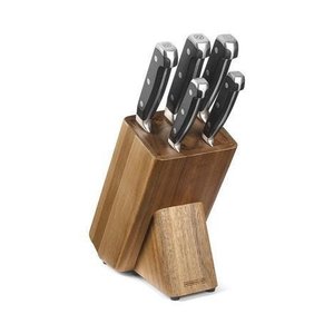 Conjunto Cepo Kit De Facas Cozinha Chef Kitchen 5 Peças Mundial