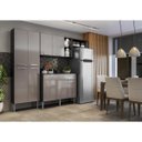 Ver imagem 7 de Cozinha Compacta com 2 Leds Armário e Balcão com Tampo Pequim Multimóveis Preta/lacca Fumê