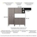Ver imagem 3 de Cozinha Compacta com 2 Leds Armário e Balcão com Tampo Pequim Multimóveis Preta/lacca Fumê