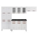 Ver imagem 2 de Cozinha Completa Modulada de Aço 4 Peças com Vidros e Gabinete Pia Multimóveis CR20352