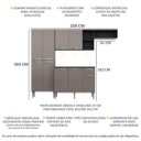 Ver imagem 3 de Cozinha Compacta com 3 Leds Armário e Balcão com Tampo Pequim Multimóveis Preta/lacca Fumê