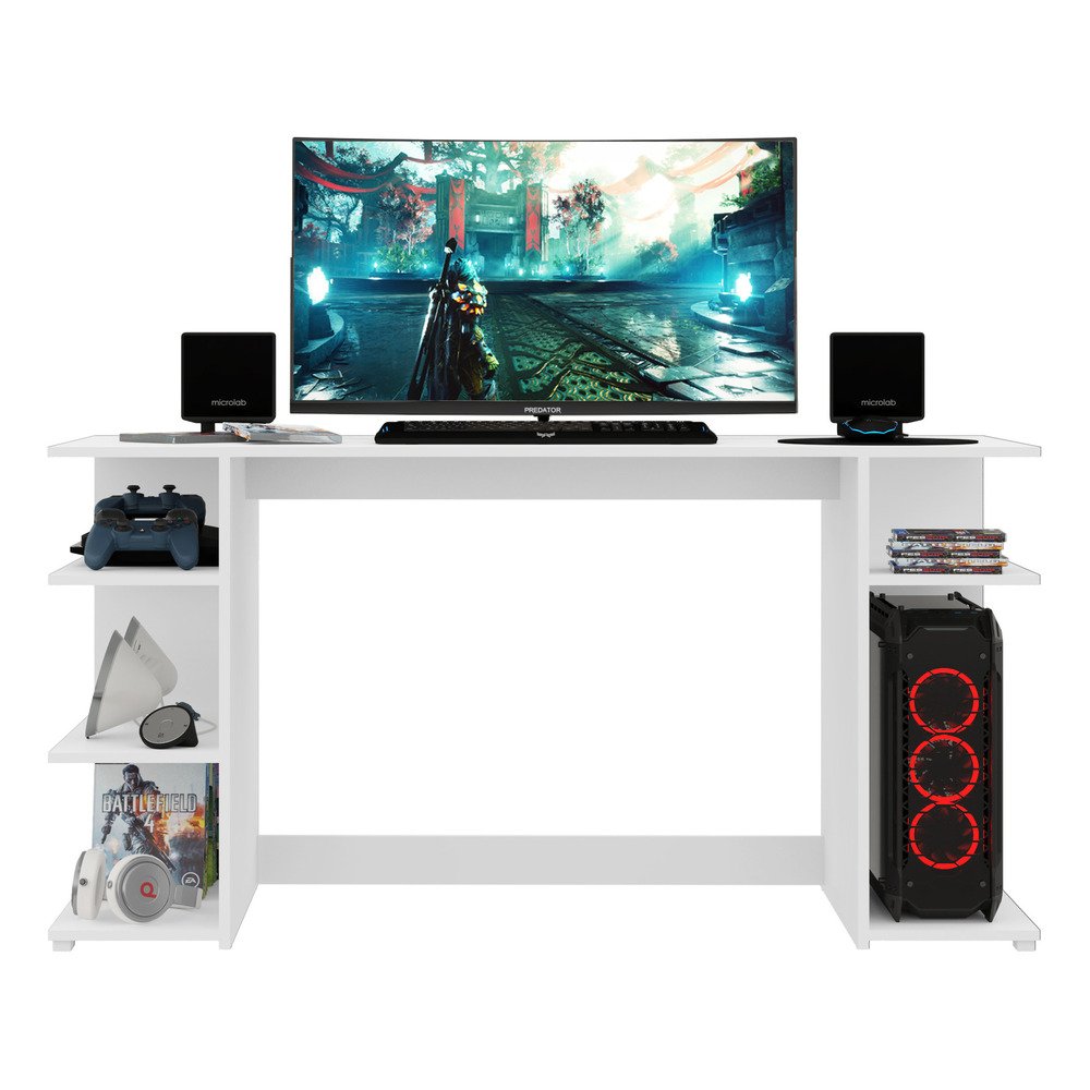 Mesa Gamer Escrivaninha Guilda Multimóveis Branca - 5