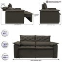 Ver imagem 2 de Sofá Retrátil e Reclinável Cama Inbox Compact 1.50M Tecido Suede Velusoft Café