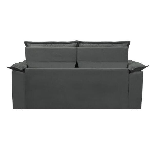 Sofá Retrátil e Reclinável Cama Inbox Compact 1.50M Tecido Suede Velusoft Cinza - 6