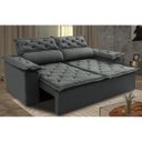 Ver imagem 1 de Sofá Retrátil e Reclinável Cama Inbox Compact 1.50M Tecido Suede Velusoft Cinza