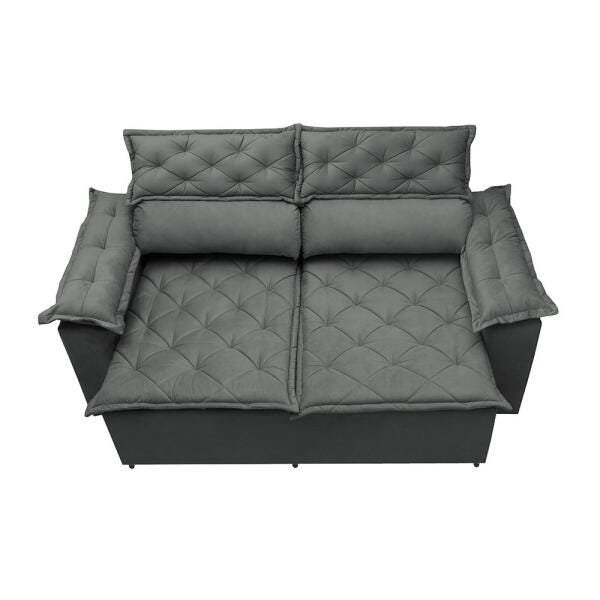 Sofá Retrátil e Reclinável Cama Inbox Compact 1.50M Tecido Suede Velusoft Cinza - 5