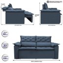 Ver imagem 2 de Sofá Retrátil e Reclinável Cama Inbox Compact 1.50M Tecido Suede Velusoft Azul