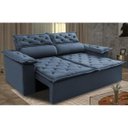 Ver imagem 1 de Sofá Retrátil e Reclinável Cama Inbox Compact 1.50M Tecido Suede Velusoft Azul