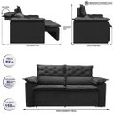 Ver imagem 2 de Sofá Retrátil e Reclinável Cama Inbox Compact 1.50M Tecido Suede Velusoft Preto
