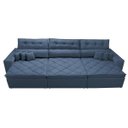 Ver imagem 5 de Sofá Austin 3.22M Retrátil e Reclinável com Molas No Assento e Almofadas. Tecido Suede Azul