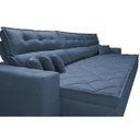 Ver imagem 4 de Sofá Austin 3.22M Retrátil e Reclinável com Molas No Assento e Almofadas. Tecido Suede Azul