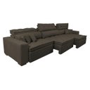 Ver imagem 6 de Sofá Austin 3.22M Retrátil e Reclinável com Molas No Assento e Almofadas. Tecido Suede Café