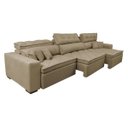 Ver imagem 7 de Sofá Austin 3.22M Retrátil e Reclinável com Molas No Assento e Almofadas. Tecido Suede Castor