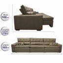Ver imagem 2 de Sofá Austin 3.22M Retrátil e Reclinável com Molas No Assento e Almofadas. Tecido Suede Castor