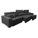 Ver imagem 7 de Sofá Austin 3.22M Retrátil e Reclinável com Molas No Assento e Almofadas. Tecido Suede Preto