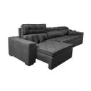 Ver mais imagens de Sofá Austin 3.22M Retrátil e Reclinável com Molas No Assento e Almofadas. Tecido Suede Preto