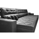 Ver imagem 4 de Sofá Austin 3.22M Retrátil e Reclinável com Molas No Assento e Almofadas. Tecido Suede Preto