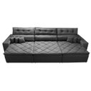 Ver imagem 5 de Sofá Austin 3.22M Retrátil e Reclinável com Molas No Assento e Almofadas. Tecido Suede Preto