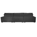Ver imagem 6 de Sofá Austin 3.22M Retrátil e Reclinável com Molas No Assento e Almofadas. Tecido Suede Preto