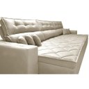 Ver imagem 4 de Sofá Austin 3.22M Retrátil e Reclinável com Molas No Assento e Almofadas. Tecido Suede Bege