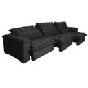 Ver imagem 7 de Sofá Retrátil e Reclinável 3.22M com Molas Ensacadas Cama Inbox Aconchego Tecido Suede Preto