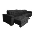 Ver mais imagens de Sofá Retrátil e Reclinável 3.22M com Molas Ensacadas Cama Inbox Aconchego Tecido Suede Preto