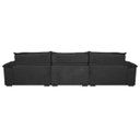 Ver imagem 6 de Sofá Retrátil e Reclinável 3.22M com Molas Ensacadas Cama Inbox Aconchego Tecido Suede Preto