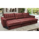 Ver imagem 1 de Sofá Retrátil e Reclinável 3.22M com Molas Ensacadas Cama Inbox Aconchego Tecido Suede Vermelho