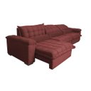 Ver mais imagens de Sofá Retrátil e Reclinável 3.22M com Molas Ensacadas Cama Inbox Aconchego Tecido Suede Vermelho