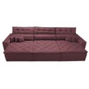 Ver imagem 5 de Sofá Austin 3.22M Retrátil e Reclinável com Molas No Assento e Almofadas. Tecido Suede Vinho