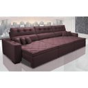 Ver imagem 1 de Sofá Austin 3.22M Retrátil e Reclinável com Molas No Assento e Almofadas. Tecido Suede Vinho