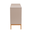 Ver imagem 6 de Cômoda 4 Gavetas 2 Nichos MDF com Pés de Madeira Maciça Bento Yescasa Bege/Cappuccino/Amêndoa