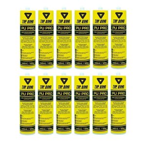 4012 - Kit 12 Colas Selantes Pu 40 Cinza 400g Top Bond