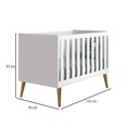 Ver imagem 2 de Quarto de Bebê 3 Portas e Cômoda Gaveteiro Theo Branco Pés Amadeirados com Colchão Gazin –