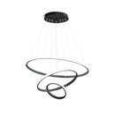 Ver imagem 1 de Lustre Pendente 3 Anéis Led Moderno Sala Mesa Cozinha Bivolt Cor:preto