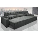 Ver imagem 1 de Sofá Austin 3.22M Retrátil e Reclinável com Molas No Assento e Almofadas. Tecido Suede Cinza